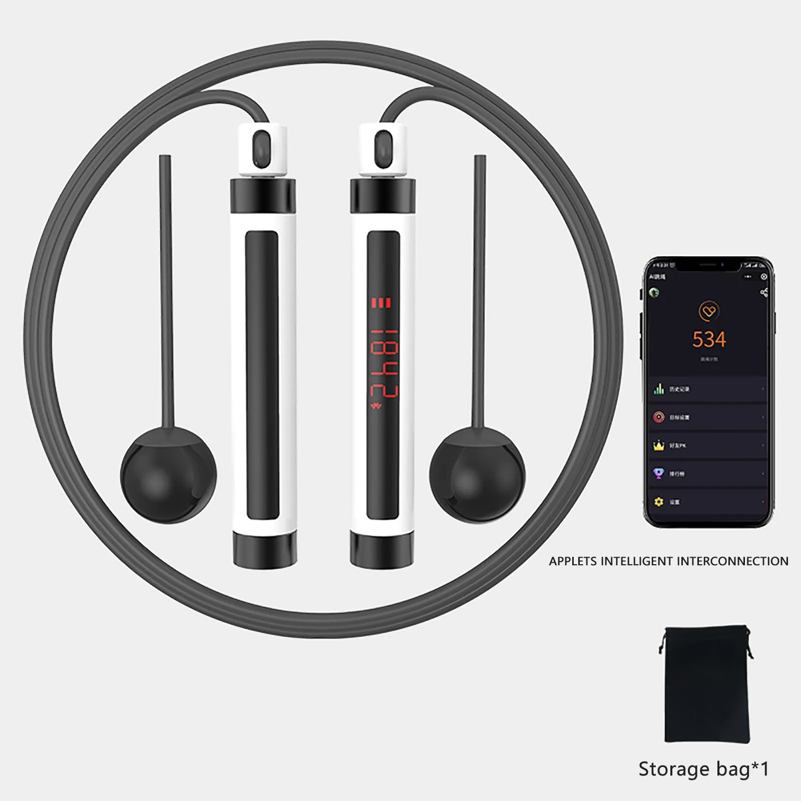 Регулируемая умная Беспроводная Скакалка для упражнений с быстрым счетчиком