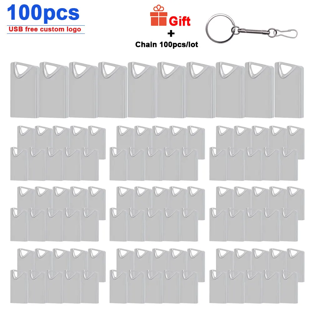 

100 шт./лот металлический USB флеш-накопитель с логотипом, 4 ГБ, 8 ГБ, 16 ГБ, 32 ГБ, 64 ГБ, водонепроницаемая карта памяти, u-диск USB2.0, подарок