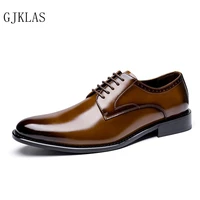 mens formal shoes genuine leather dress business shoes men classic black brown brogue office shoe man elegant zabatos de hombri