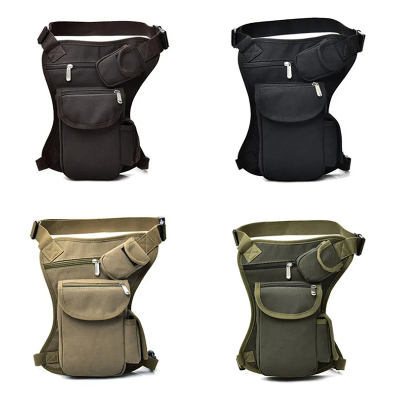 

Cycling canvas waist bag Outdoor tactical multi-function leg bag Men's bag leisure sports waist bag Fishing tackle bag