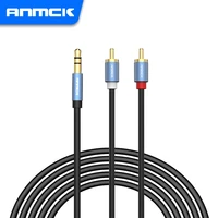 anmck rca audio extension wire jack 3 5mm to 2 rca cable male splitter aux cord for pc tv amplifiers dvd speaker adapter