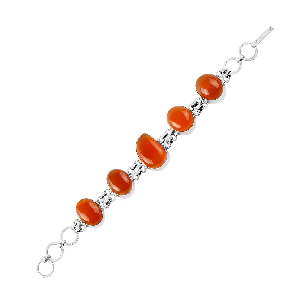 

Браслет из серебра 925 пробы с камнем Karneol