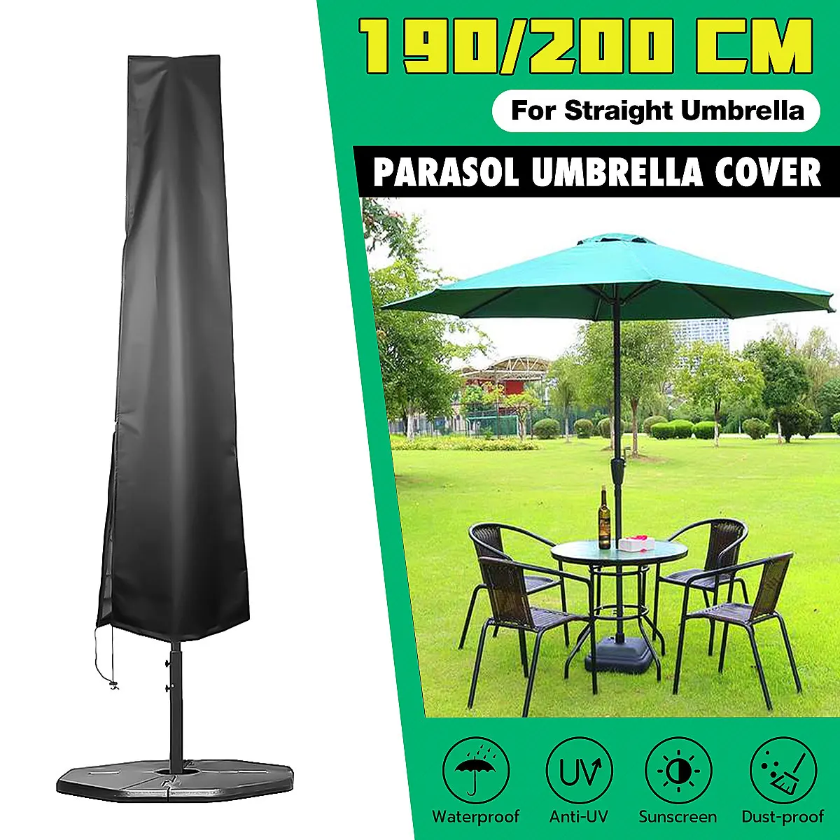 

190-280cm Umbrella Waterproof Protective Cover Outdoor Patio Cantilever Parasol Rain Covers Sunshade Protection Umbrella Case