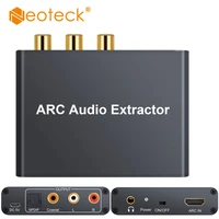 neoteck aluminum dac hdmi compatible audio extractor 5 1 arc hdmi audio extractor dac spdif coaxial rca 3 5mm jack output dac