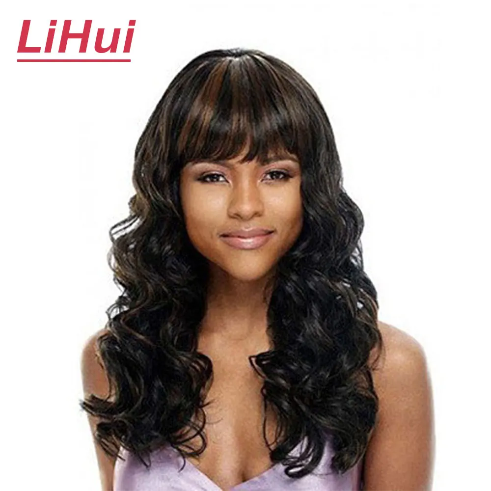 Длинные Синтетические парики LIHUI Body Wave для женщин стойкие волосы косплея черный
