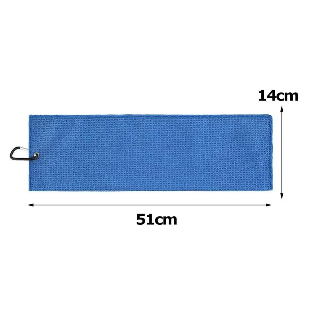 

Golf Towel Microfiber Fabric Waffle Pattern Heavy Duty Accessories Carabiner Clip H5G6