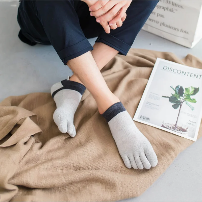 

Носки с пятью пальцами, мужские короткие хлопковые носки с пальцами, впитывающие пот, оригинальные хлопковые нескользящие носки