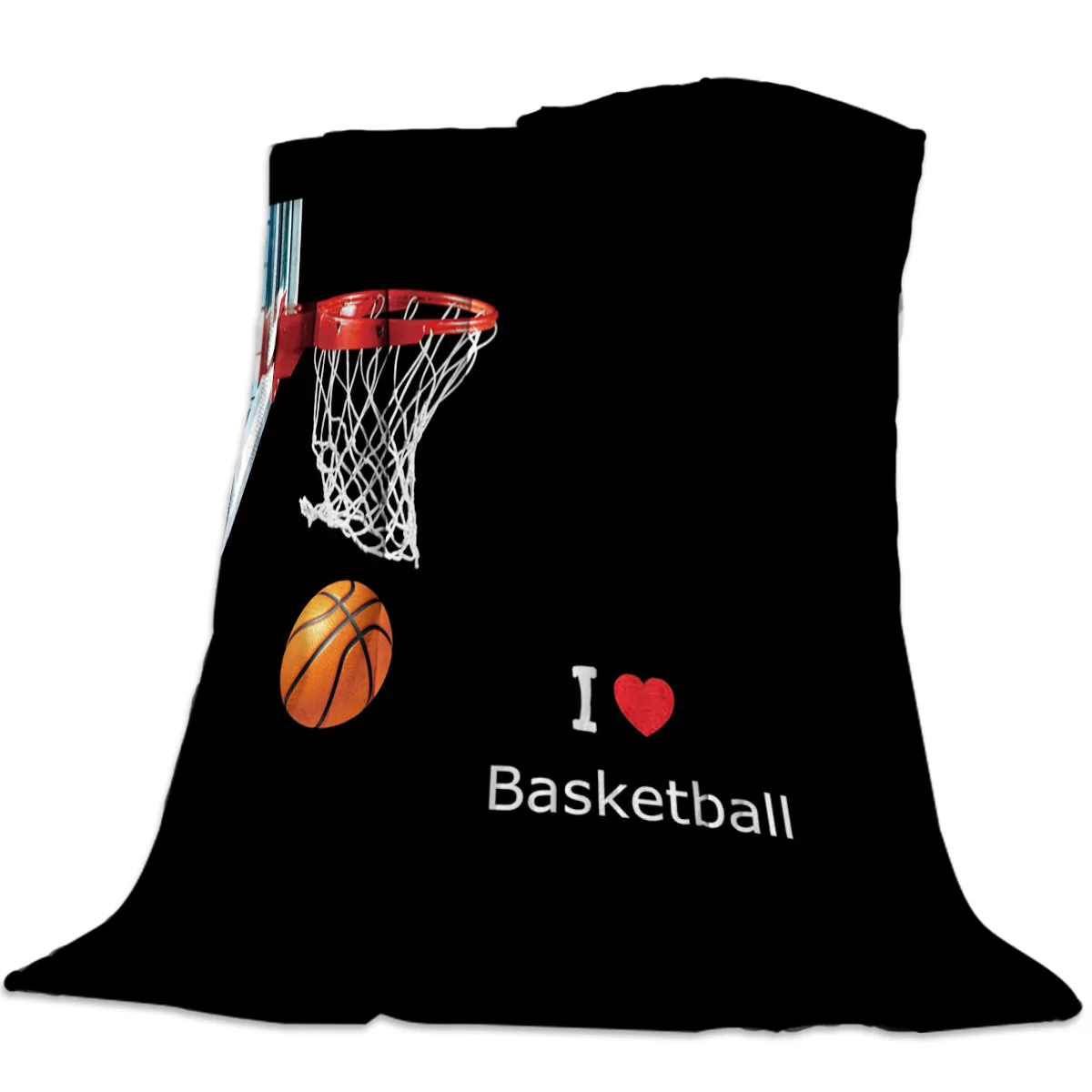 Фланелевое Одеяло I Love для баскетбола портативное мягкое флисовое покрывало