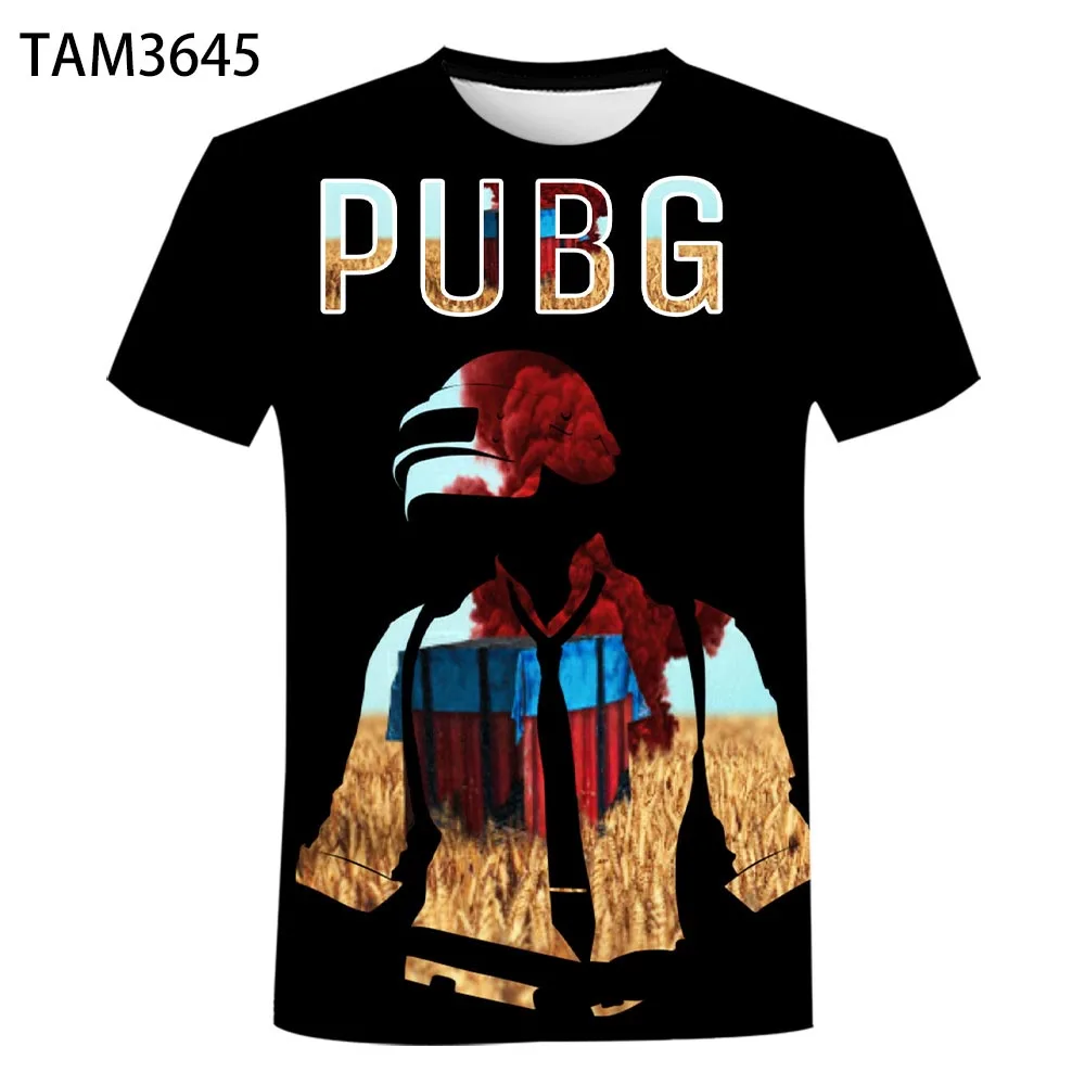 

Pubg 3D Anime Shooting Games 2021 Hot Men's Summer Round Neck Short Sleeve T-Shirt Boys Girls Children's Street Cool Top