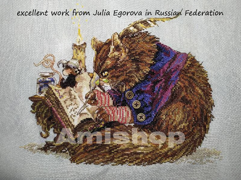 Высококачественный Милый Набор для вышивки крестом Le Calligraphe каллиграф кот Китти