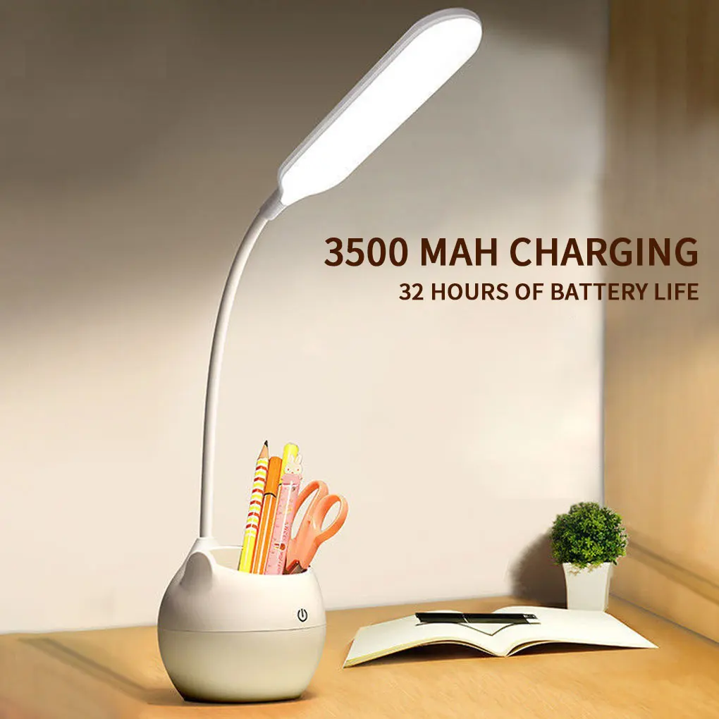 

Table Lamp 3000-6000K 2W USB Rechargeable Desk Light Adjustable Flexible Reading Light for Home Dormitory