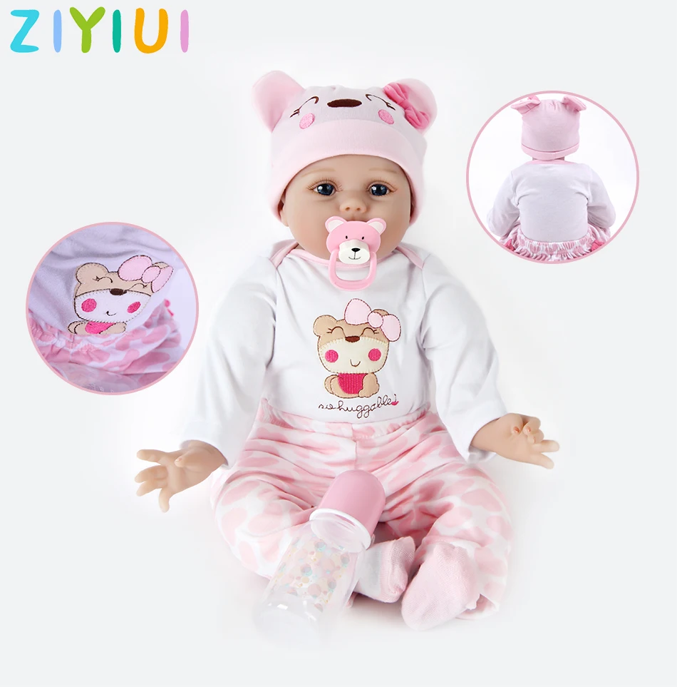 

Детские куклы Reborn, игрушки для девочек, возвращаются к жизни, милые детские куклы, длинные ресницы, одежда с медведем, сделанная вручную, под...