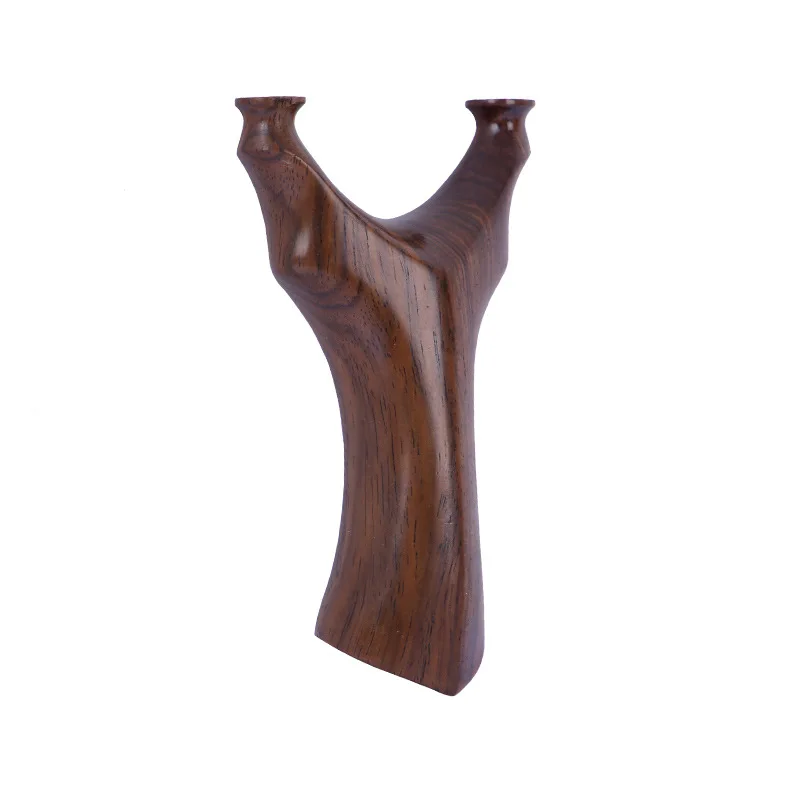 Высококачественный рогатка Ebony Tiangang с восьмиугольной опорной головкой из массивного дерева с изогнутой формой для точной охоты на открытом воздухе.