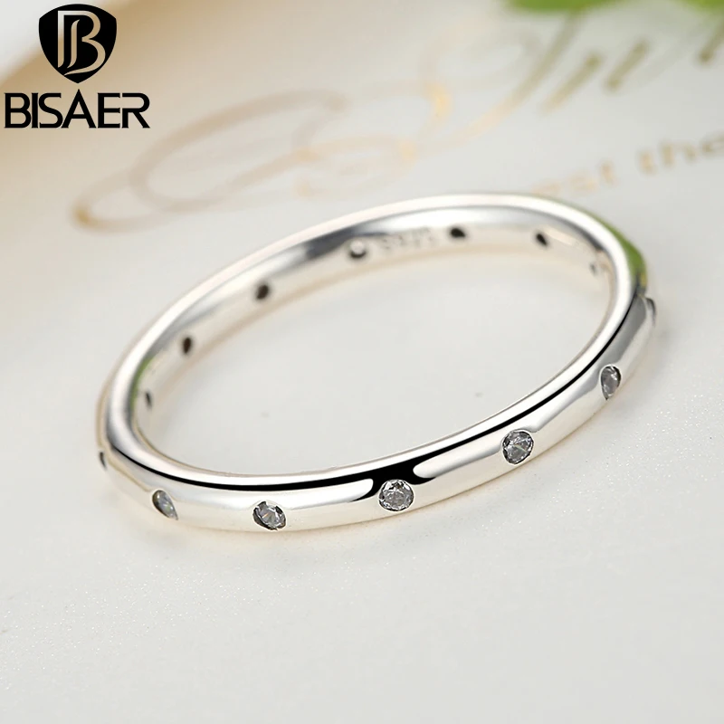BISAER, новинка, модное простое 925 пробы Серебряное кольцо с капельками, классическое Винтажное кольцо на палец, оригинальное модное ювелирное изделие HJ7132