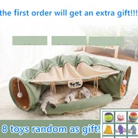 pet cats tunnel bed interactive play toy collapsible indoor mobile cat ferrets rabbit bed tunnels tube with ball cats fun house