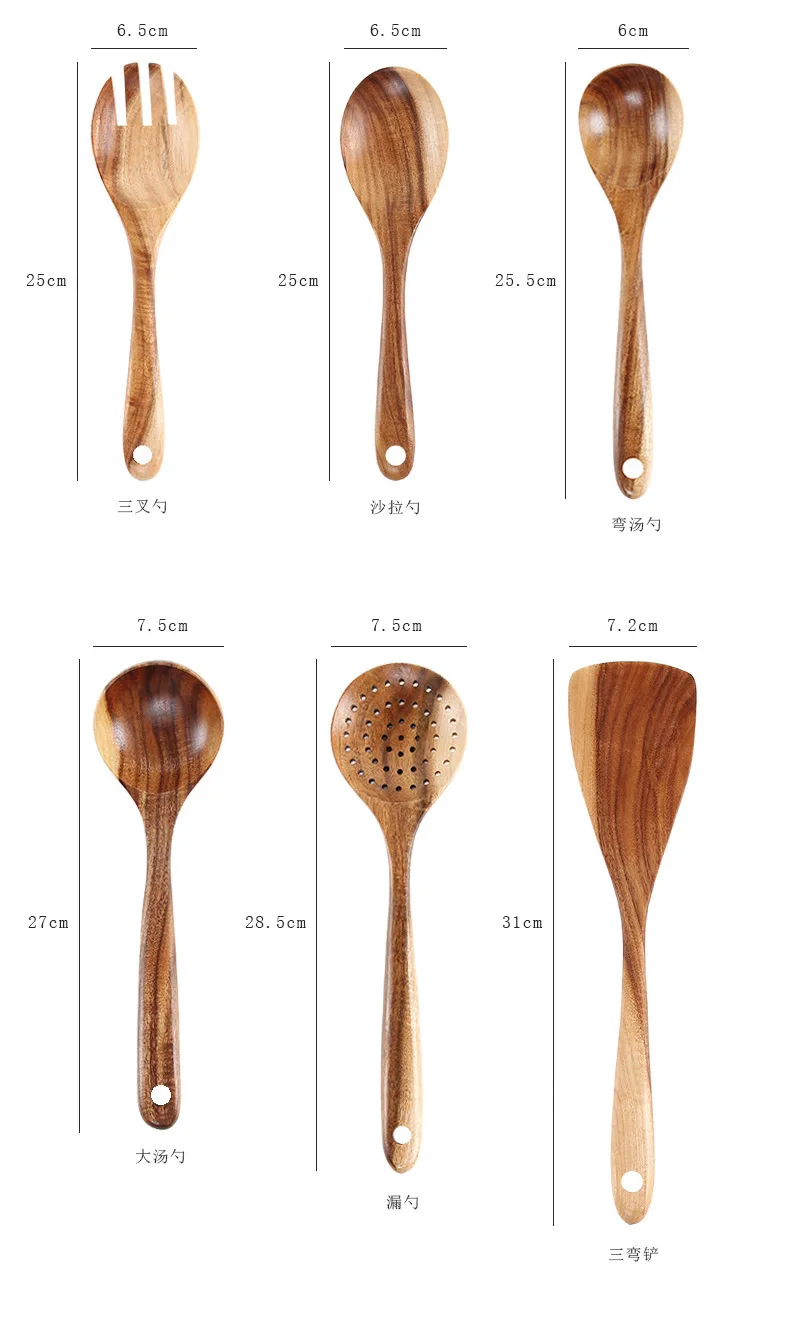 Натуральная здоровая бамбуковая деревянная кухонная утварь антипригарная