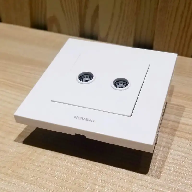 Посеребренная Двойная ТВ антенна настенная розетка панель ПК белый 86*86 мм