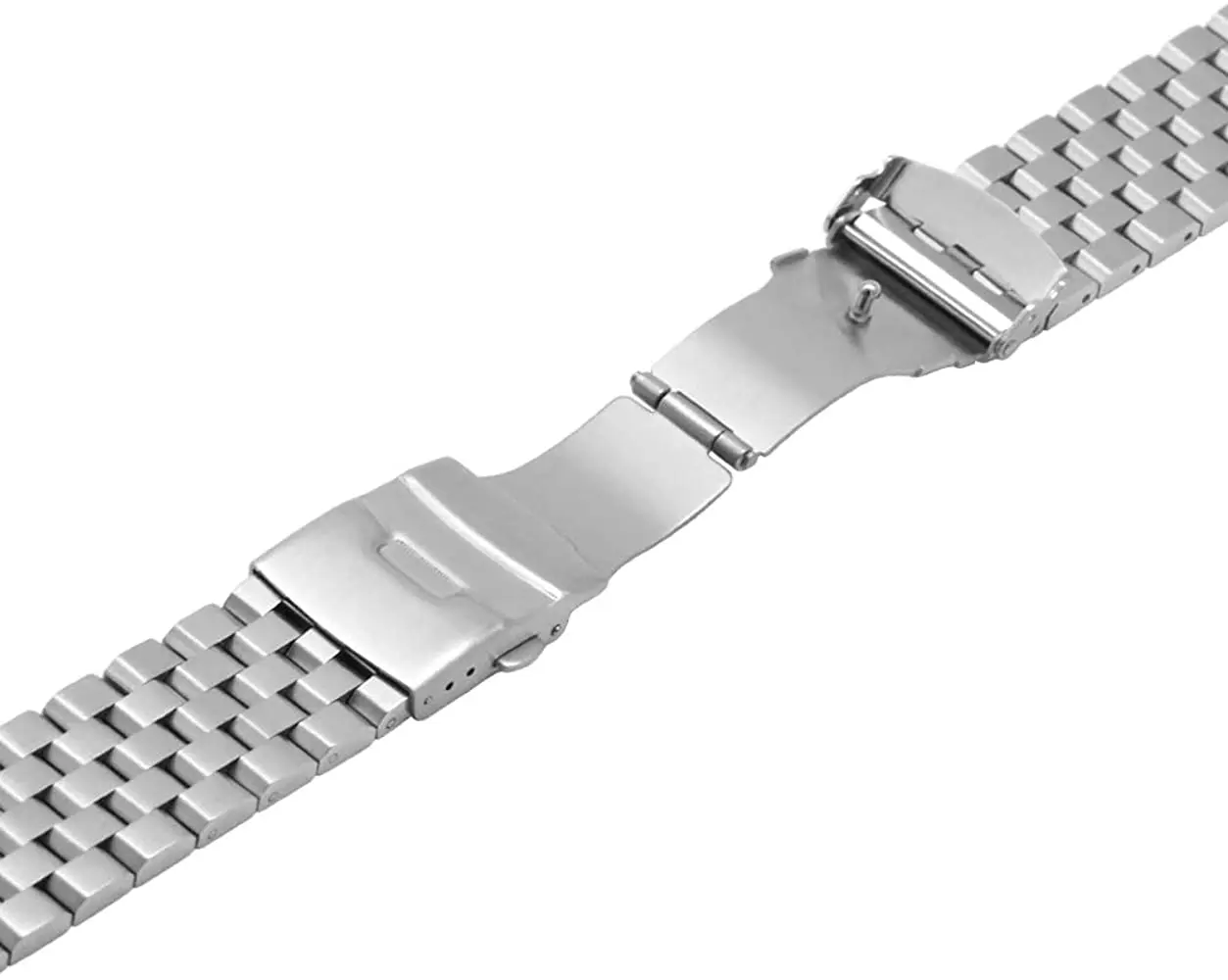 18MM 20MM 22MM 24MM Brushed Stainless Steel Replacement Watch Band Metal Watch Strap Bracelet Deployment Double FlipLock Buckle