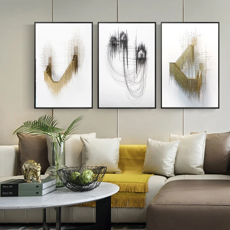 Настенный плакат в скандинавском стиле черно-белая Картина на холсте настенные