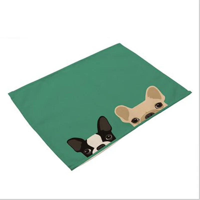 Милых собачек для столовых приборов коврик из ткани украшение стола Кухня Posavasos
