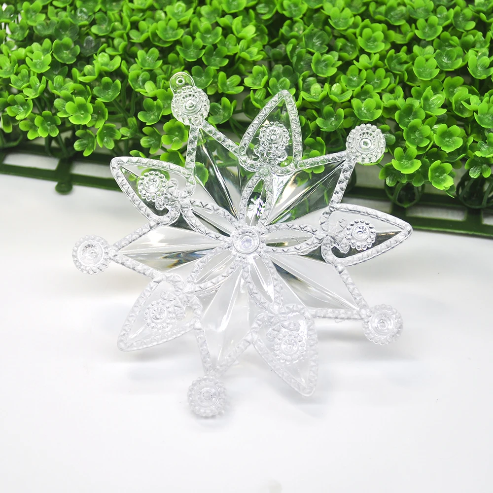2PCS Transparent Snowflake Christmas Tree Decoration Pendant Garland Making Holiday New Year Party | Дом и сад