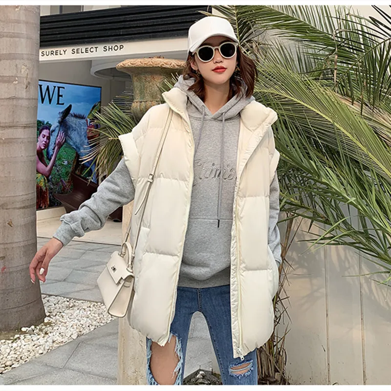 

Fashion Vest Woman Jacket Waistcoat Mujer Chaqueta Loose Warm Ladies Vest Thick Sleeveless Down Cotton Vest Female Solid