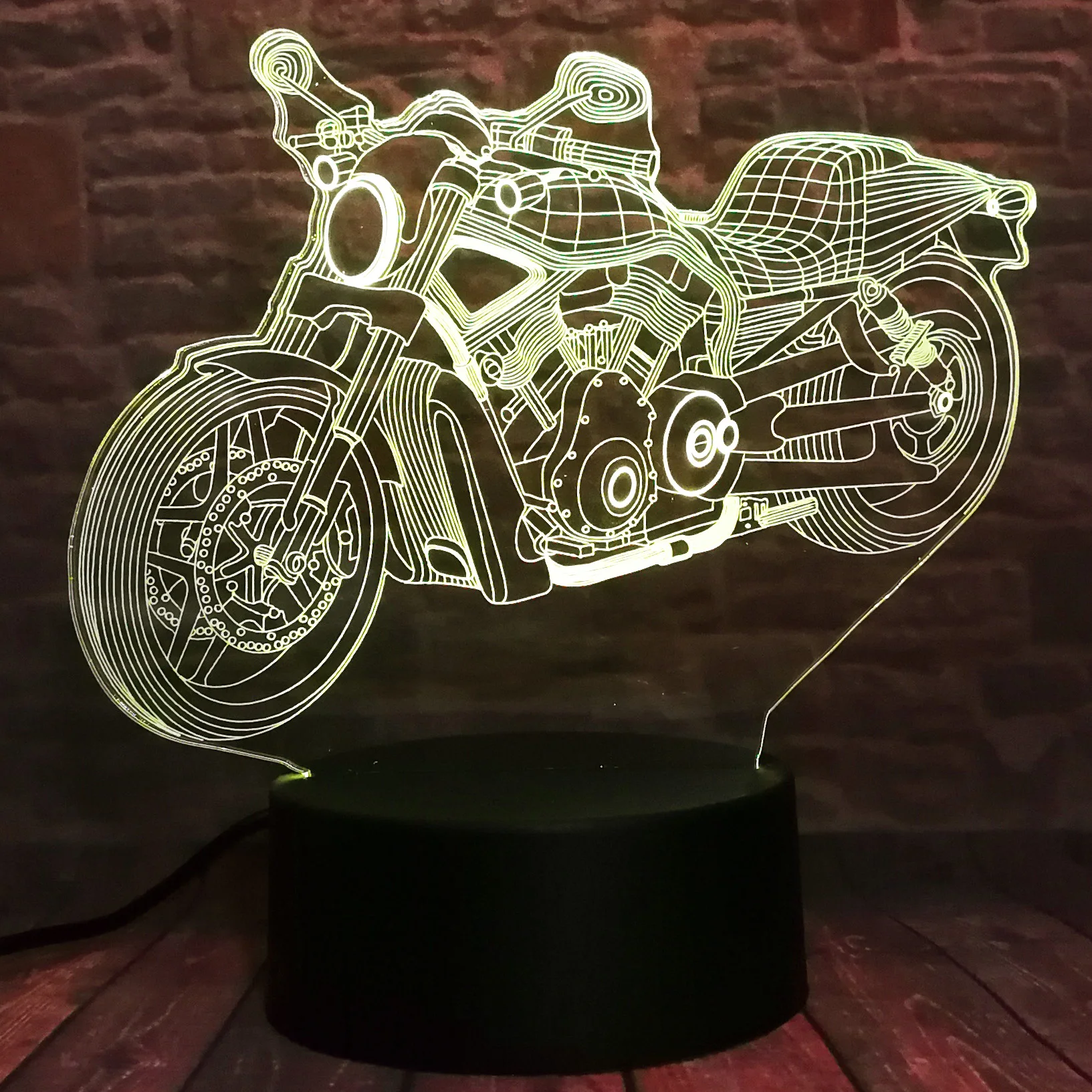 Крутой Рождественский подарок мотоцикл байкер всадник 7 цветов светодиодный