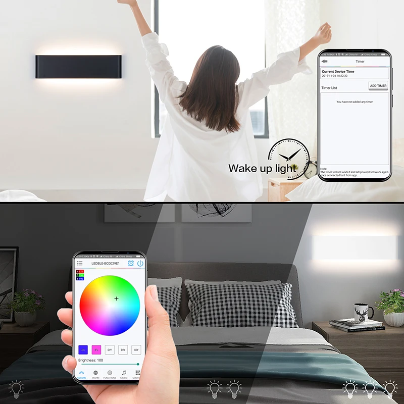 Настенная светодиодная комнатная настенная лампа Цветной RGB светильник
