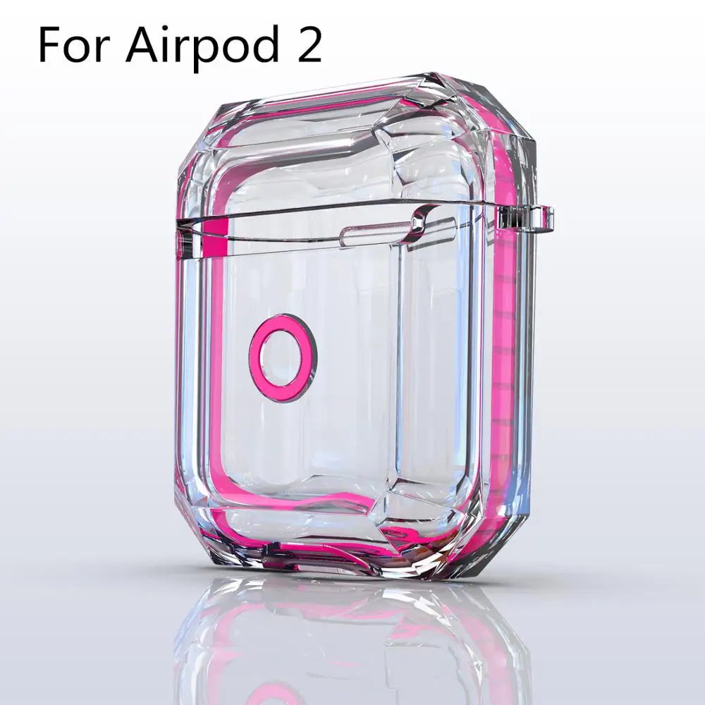 rose pink for 2 Мягкий прозрачный чехол для наушников Apple Air Pods, беспроводные наушники, защитный чехол, аксессуары для наушников, чехол для Airpod 1 2 - Цвет: rose pink for 2