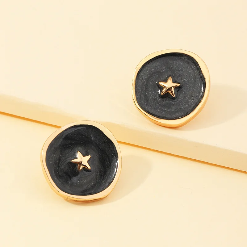 Женские серьги гвоздики Begirl модные корейские круглые из сплава с подвеской в