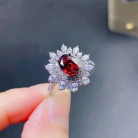 925 sterling silver rings natural garnet gemstone fine jewelry birthday for women rings new rings open rings j06082245ags