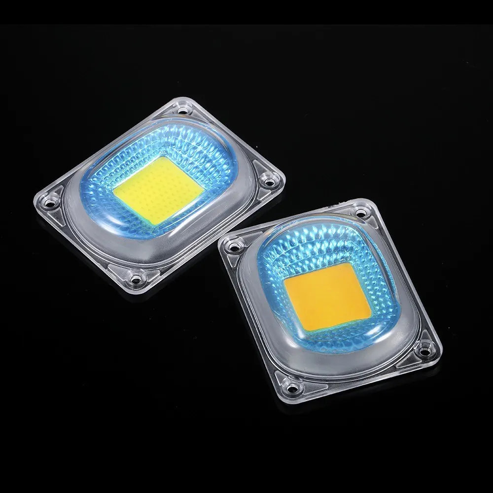 3PCS AC220V 50W White High Power 60*40mm COB LED Light Chip with Lens Integration Lamp Kit Set for Flood Project Portable Light
