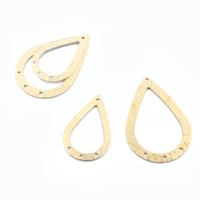 20pcs charms open waterdrop hammered craft pendant raw brass jewelry fashion women earring making findings
