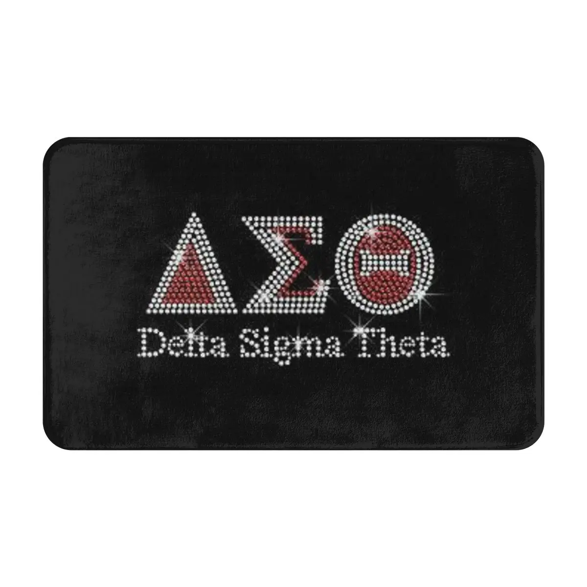 

Delta Sigma Theta flannel surface non-slip floor mat, bathroom/door mat, easy to clean without hurting the floor, 50cm*80cm