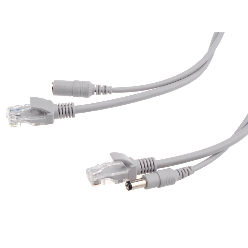 

2Pcs/Lot IP Camera Ethernet RJ45 Cable CAT5/CAT-5e RJ45 + DC Power Internet LAN Cable Cord 2 in 1 Cables 5M/10M/15M/20M/30M