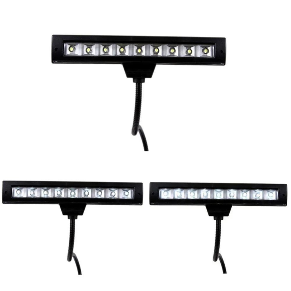 

Bedroom Clip On Flexible With Adapter Black Music Stand 9 LEDs Reading Portable Orchestra Piano Lamp