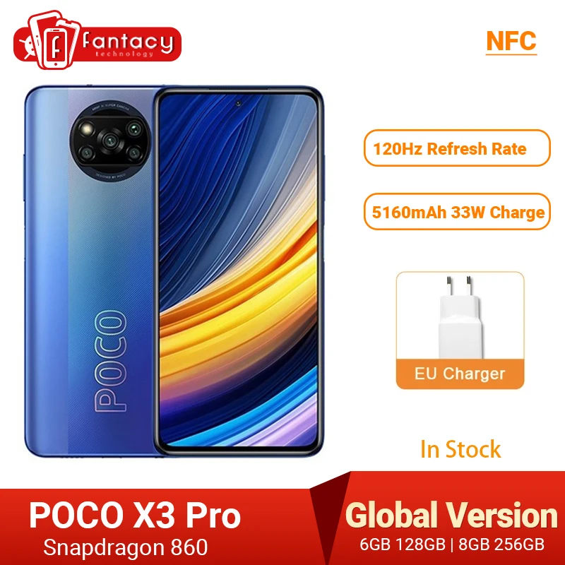 

Смартфон POCO X3 Pro глобальная версия, Snapdragon 860, 8 ГБ, 256 ГБ, 120 Гц, DotDisplay 5160 мАч, 33 Вт, NFC, четыре искусственных AI-камеры