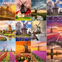 5d diy diamond painting colorful flowers lighthouse landscape full diamond embroidery cross stitch kit mosaic art for home decor