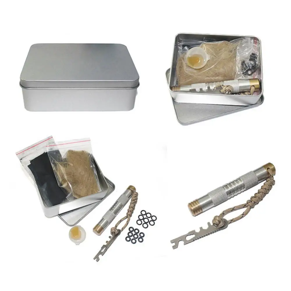 

Brass Fire Piston Kit Outdoor Emergency Tools Flame Maker Fire Starter Tube Air compression torch Camping Picnic Outdoor Tools