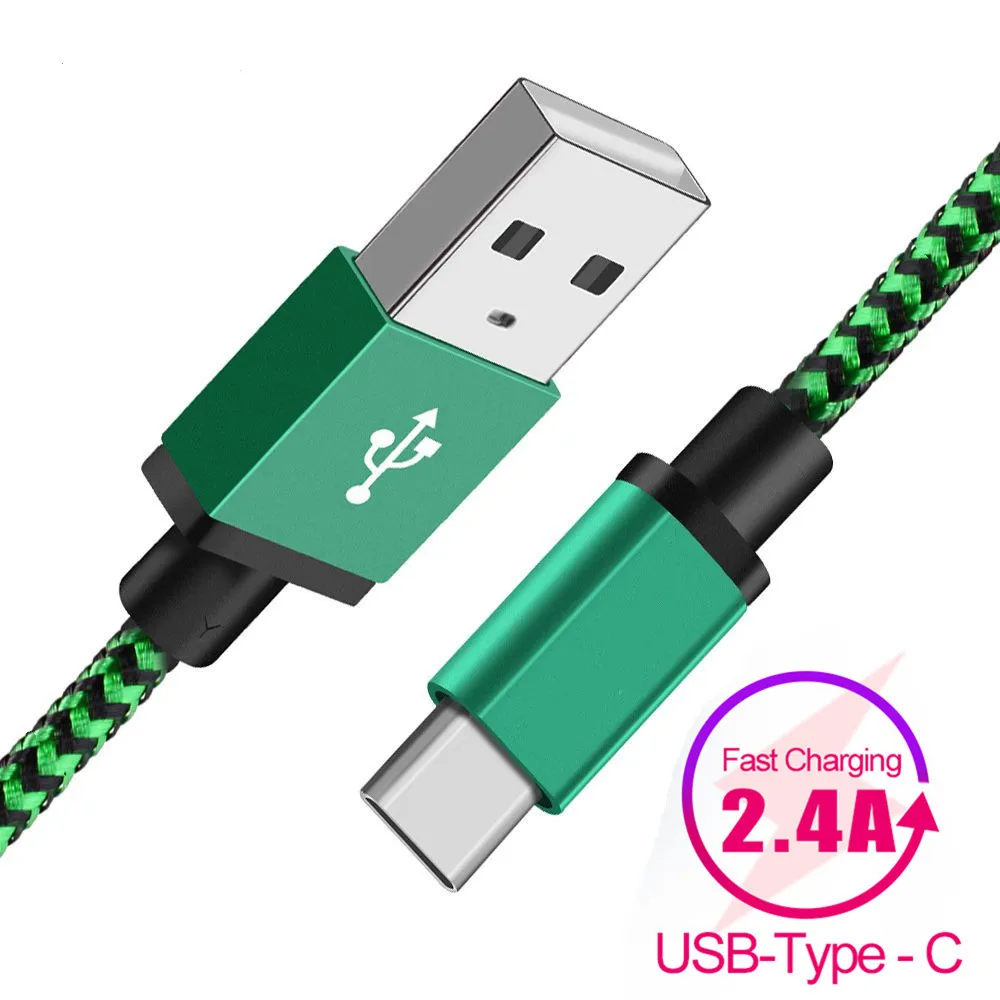 Кабель USB Type-C 1 м 2 3 Нейлоновый для синхронизации данных зарядное устройство Xiaomi