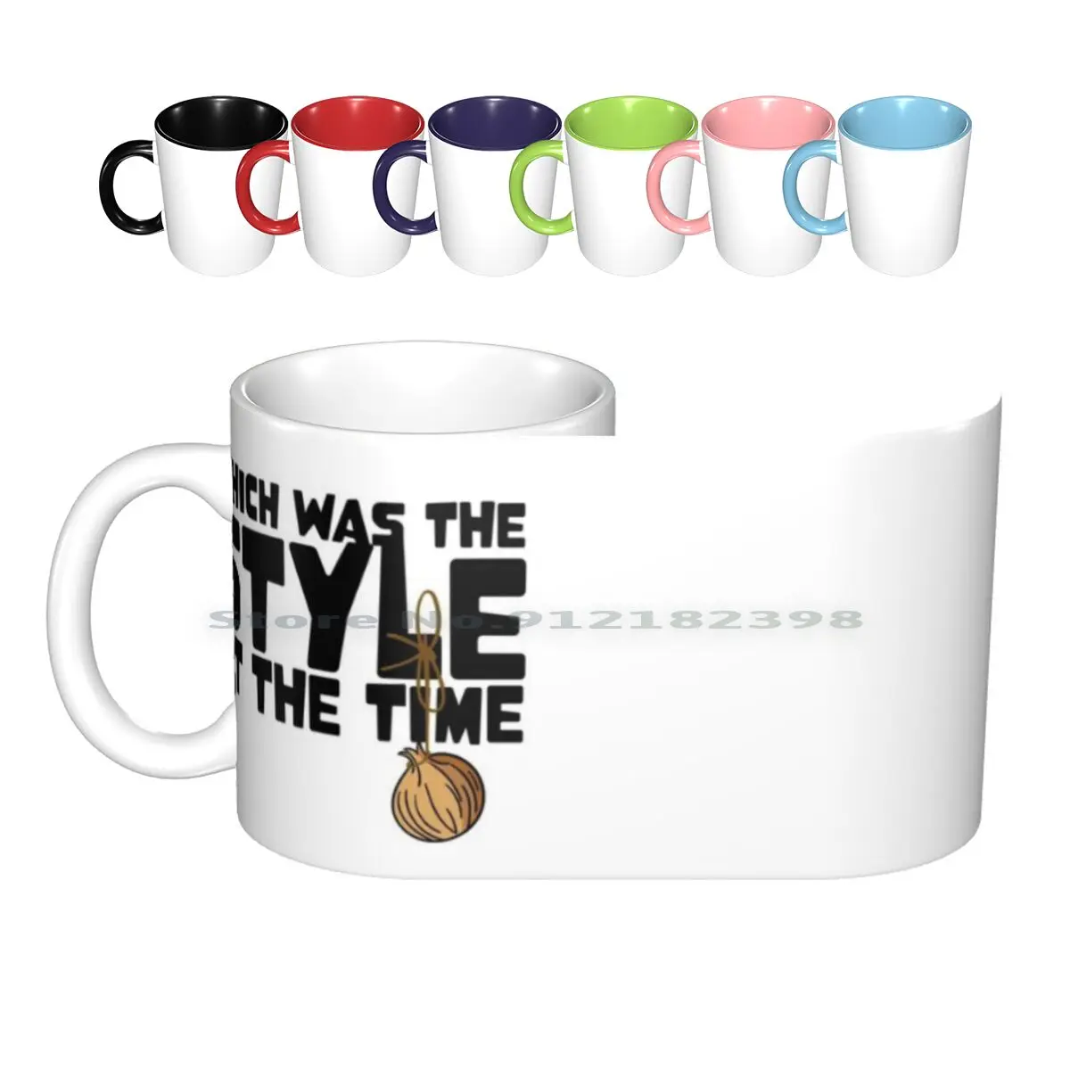 

На поясе у меня был лук, который был в то время стильным, керамические кружки, кофейные чашки, кружка для молока, чая, Гомер, Лиза, Барт, Мэгги Р...