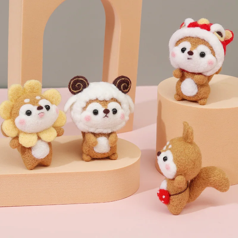 Не закончить фетр комплект креативные милые игрушка белка кукла из шерсти