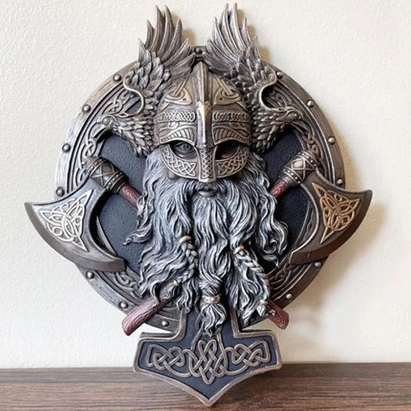 Винтажные таблички Настенная искусственная кожа викингов сумасшедший воин