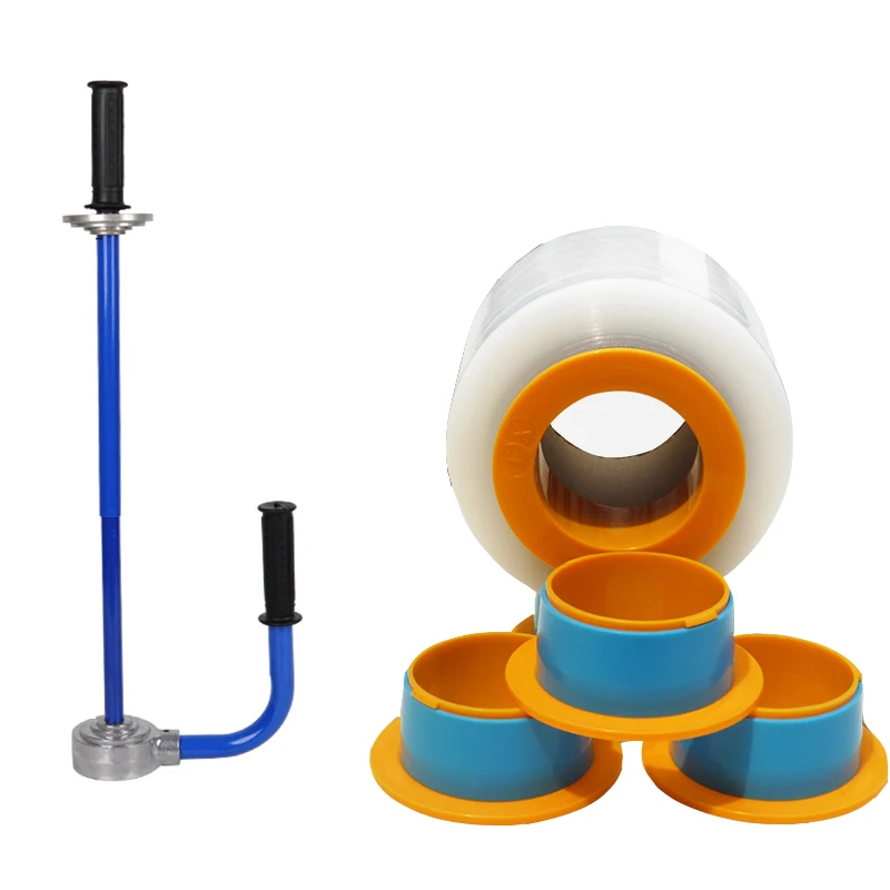 Ручка из пэ стрейч пленки кольцевая защита пластиковая металлическая опора