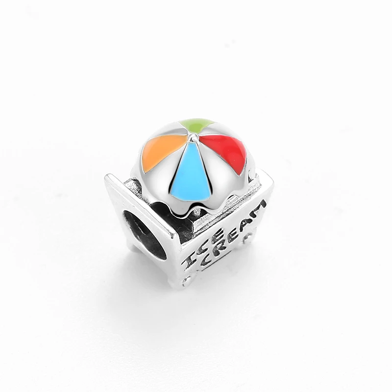 Fashion 925 Sterling Silver Ice cream dessert cart Fine Beads Accessories fit Original LYNACCS Charm Bracelet DIY Jewerly Making | Украшения