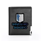 Новое поступление, кожаный кошелек с принтом атака на Титанов для мужчин и женщин, роскошный модный двойной держатель для кредитных карт, короткий кошелек для мужчин