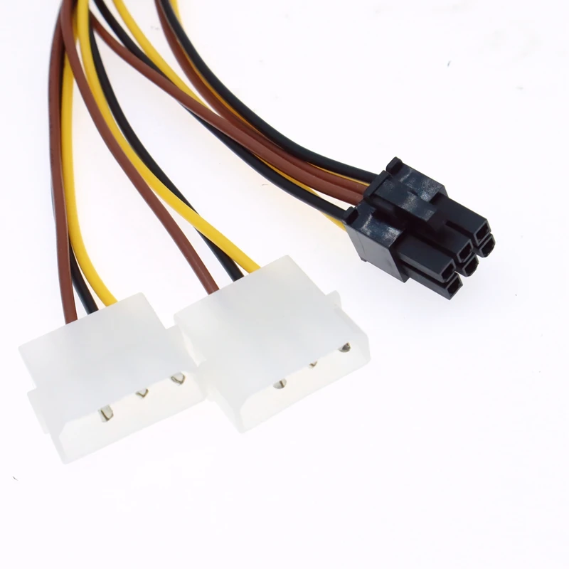 Футов 6 дюймов 2 x Molex 4-контактный до 6-контактный PCI Express Видеокарта Pci-e ATX PSU кабель