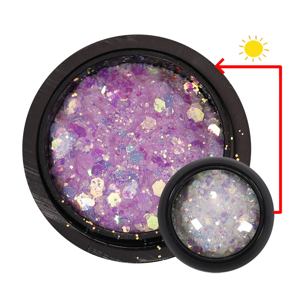 Nail Art Decoration Dream Colorful Sequin Change Color When it Comes to light Glitter Shiny Hexagon Paillette Toenail Eye Makeup | Красота и