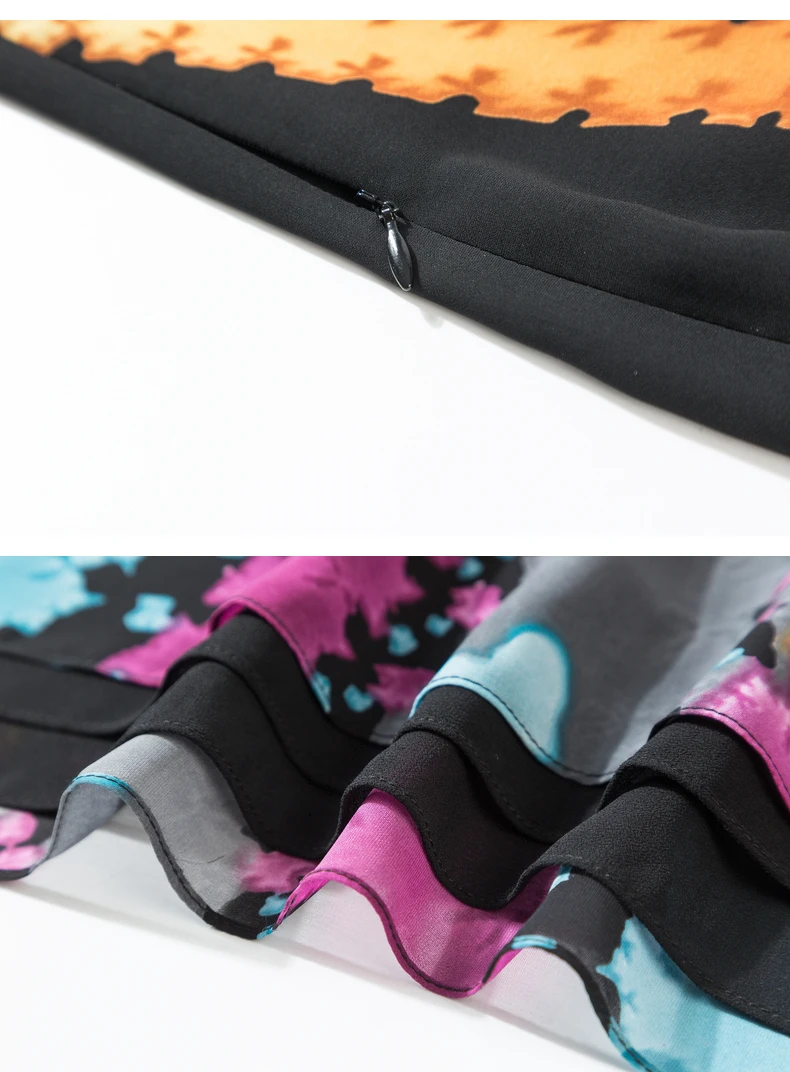 

Spring Summer New Style Chic Printed Women Causal Dress Knee Length Female Chiffon Soft Wear