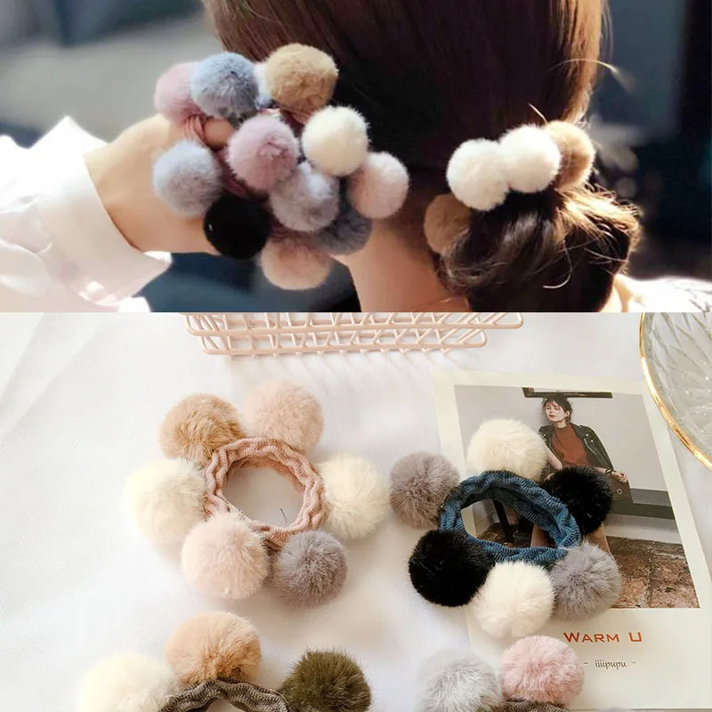 Повязка для волос с шариками Женская модная эластичная резинка Корейская версия